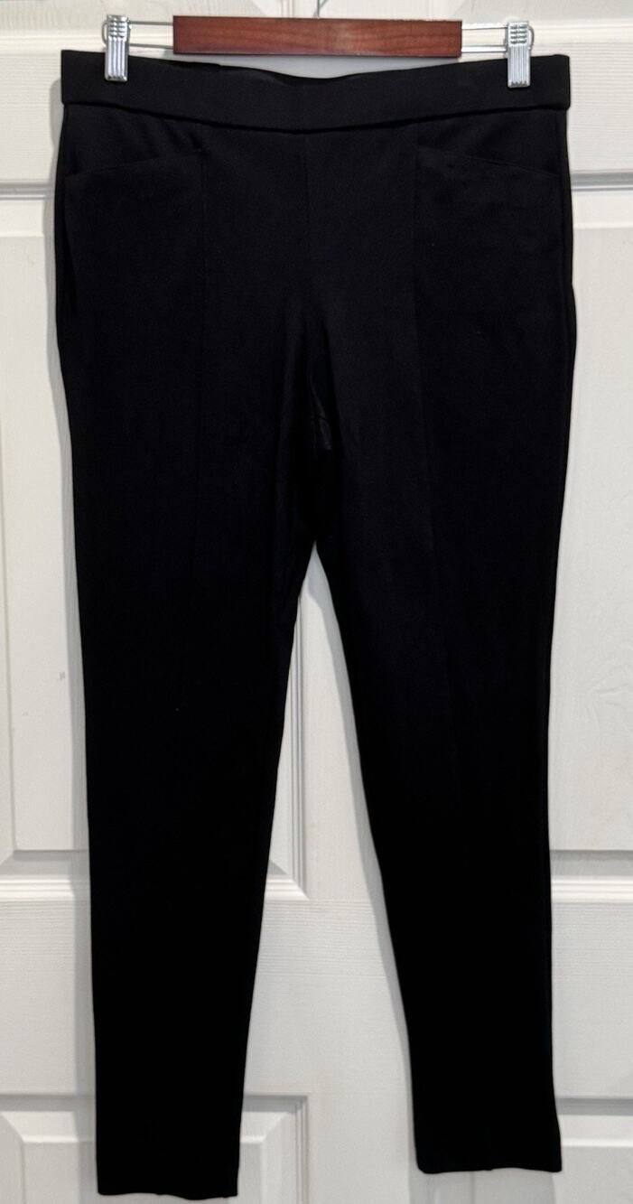 Anne Klein Slim Ankle Black Pull-on Pants Stretch Women’s Size 10